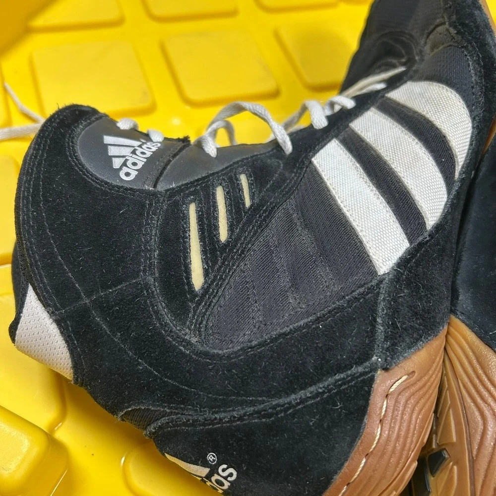 Adidas Pretereo Wrestling Shoes Size 12 Black 2002 145949 High Top Gum Sole
